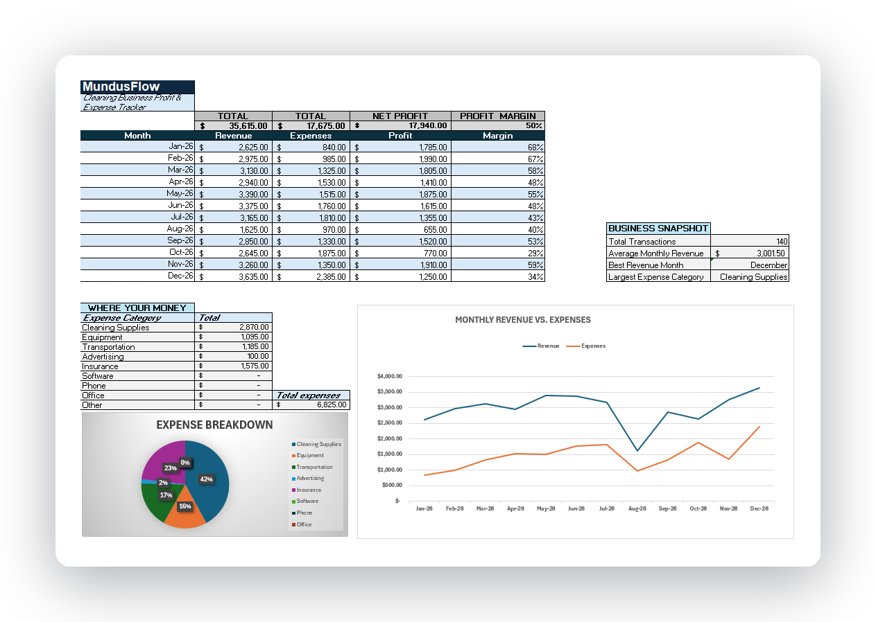 Real MundusFlow workbook screenshot